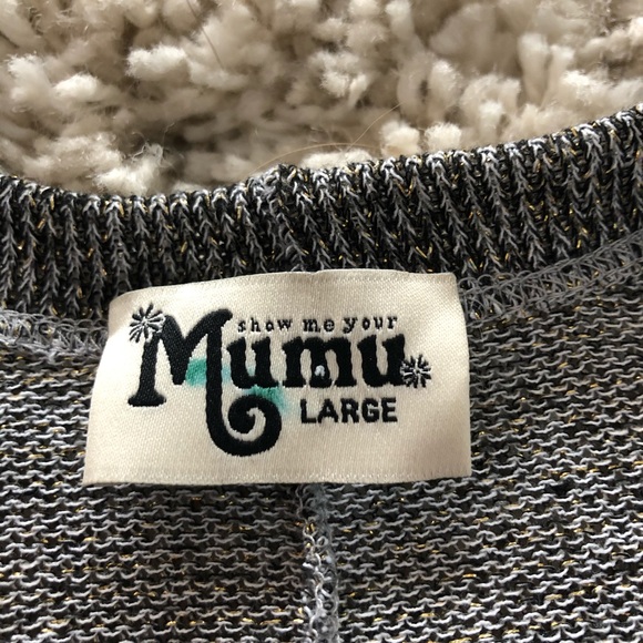 Show Me Your MuMu Grey Shimmer Drape Cardigan - Picture 6 of 7